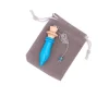 Pendule divinatoire modèle Sirius en bleu turquoise avec chaînette et pochette en velours