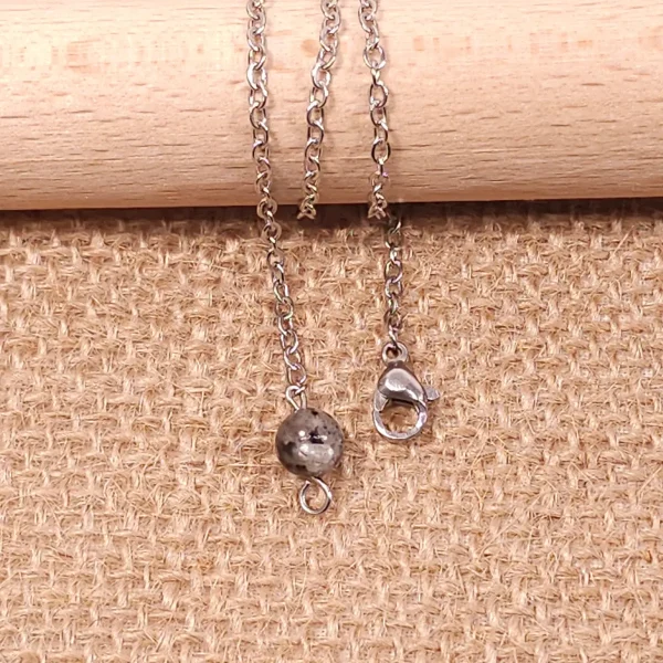 Chainette de remplacement pendule divinatoire - labradorite noir