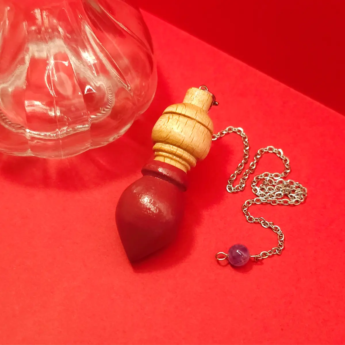 Pendule divinatoire Sirius - en bois - rouge